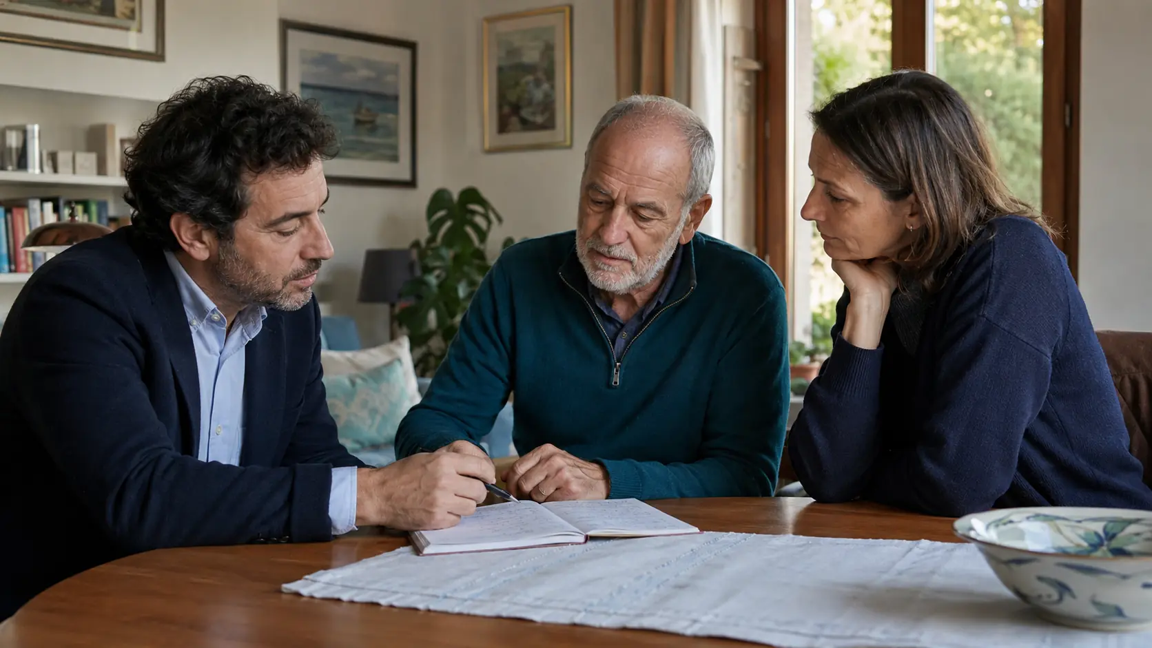 Medico a domicilio valuta con paziente e caregiver un diario delle crisi di dolore oncologico